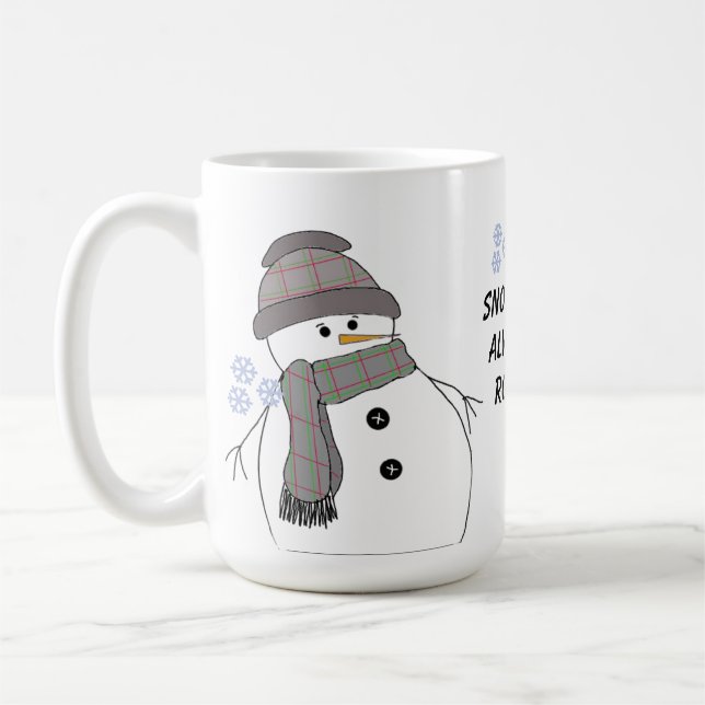 Mug Bonhomme de neige dodu avec citation (Gauche)