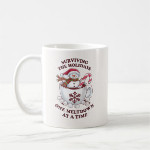 Mug Bonhomme de neige drôle Vacances de Noël