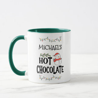 Mug Bonhomme de neige en chocolat chaud personnalisé p