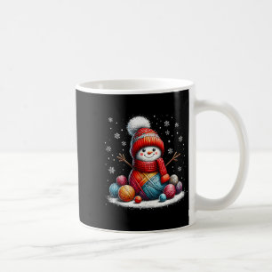 Mug Bonhomme de neige en fil à crocheter Noël Tricot Q