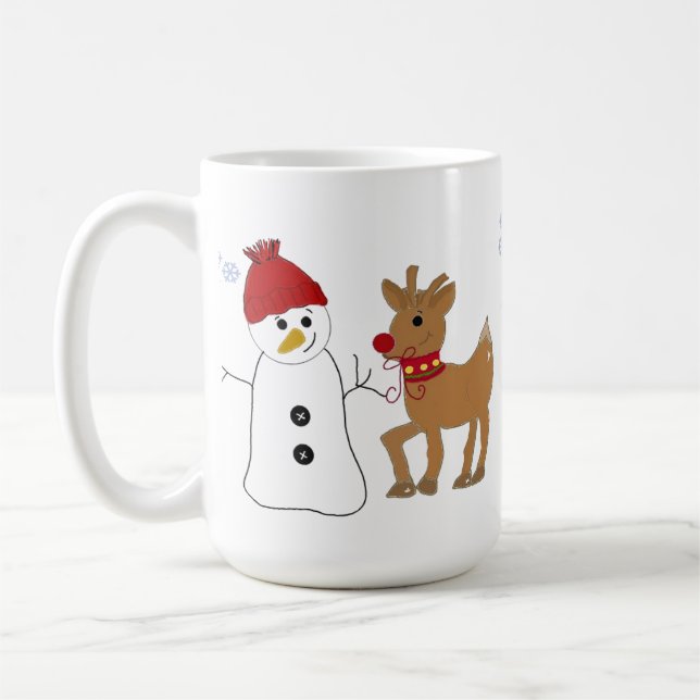 Mug Bonhomme de neige et un renne (Gauche)