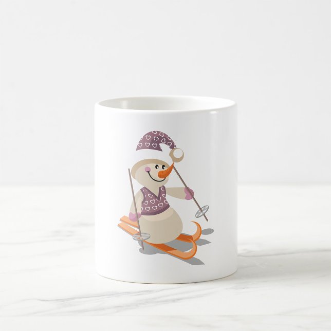 Mug Bonhomme de neige faisant du ski (Créateur téléchargé)