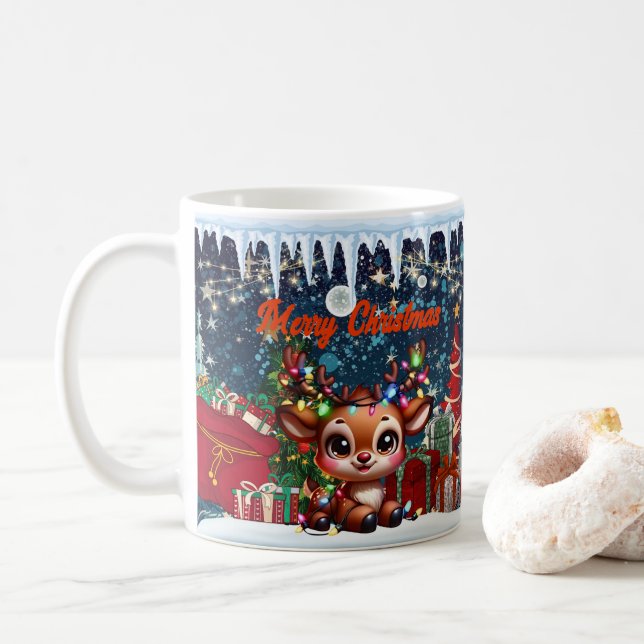 Mug bonhomme de neige, joyeux (Avec donut)