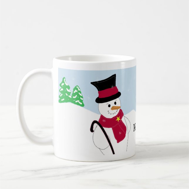Mug Bonhomme de neige joyeux avec citation (Gauche)