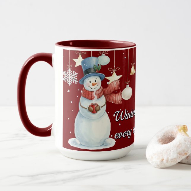 Mug Bonhomme de neige magique gelé (Avec donut)