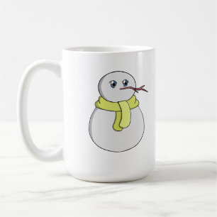 Mug Bonhomme de neige portant une écharpe jaune