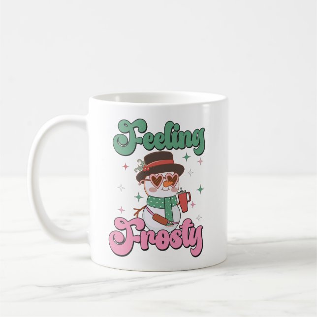 Mug Bonhomme de neige rétro au froid  (Gauche)
