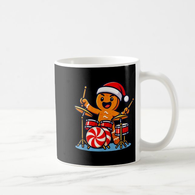 Mug Bonhomme en pain d'épices jouant de la batterie  (Droite)