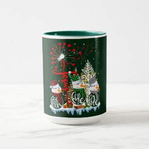 Mug Bonhommes de neige et sapins de Noël