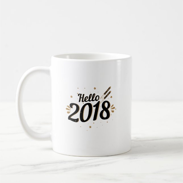 Mug Bonjour 2018 nouvelles années d'Ève (Gauche)