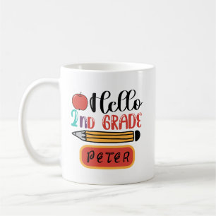 Mug Bonjour 2e année personnalisée Retour à l'école Am