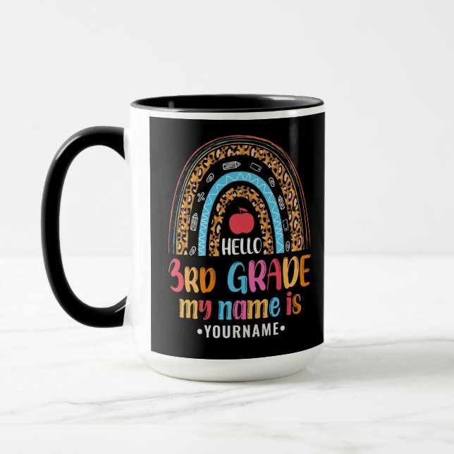 Mug Bonjour 3e année Mon nom est...Retour à l'école Ca (Gauche)