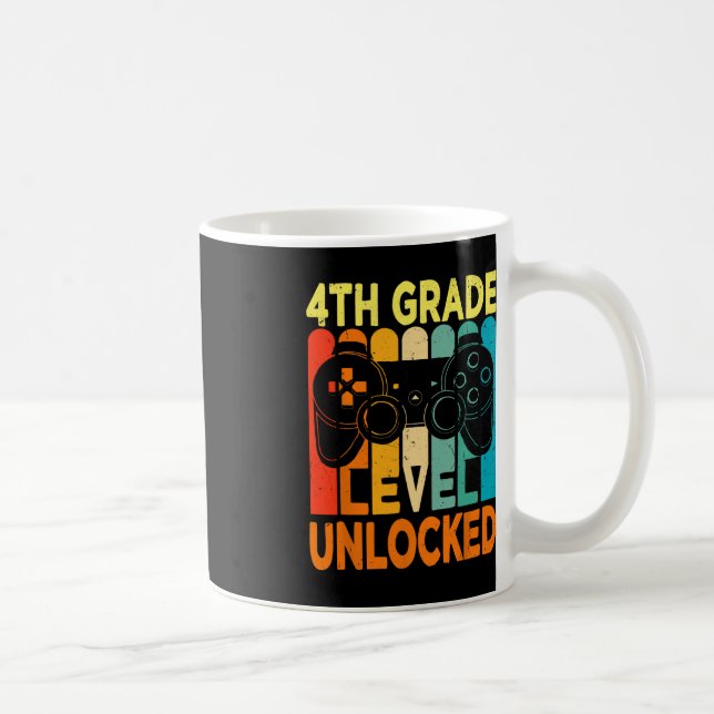 Mug Bonjour 4e classe Jeu vidéo déverrouillé Retour à (Droite)