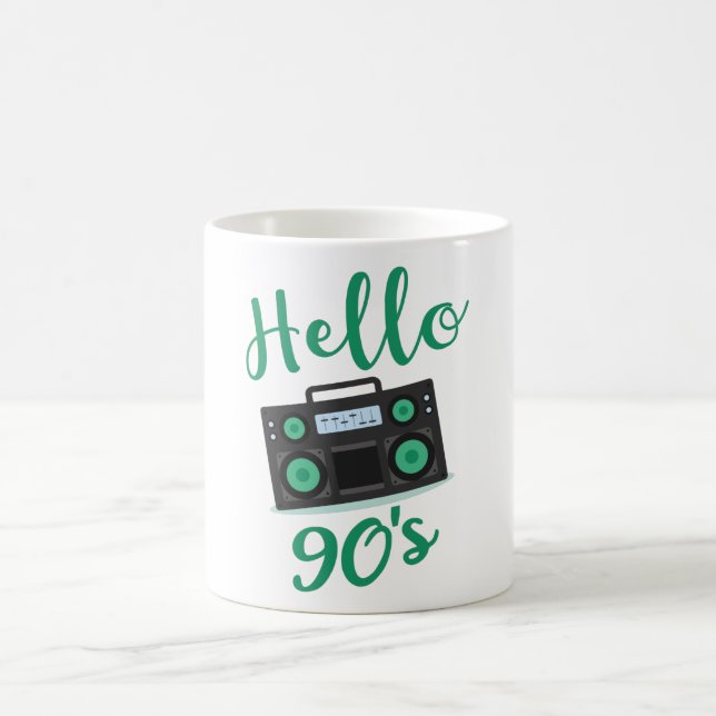 Mug Bonjour 90s radio cassette enregistreur (Centre)