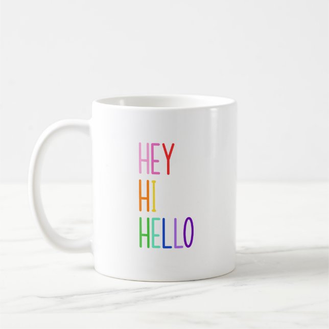 Mug Bonjour Arc-en-ciel (Gauche)