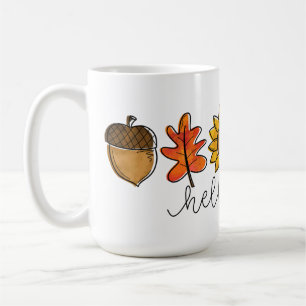 Mug Bonjour Automne Acorn Sunflower Feuilles et Citrou