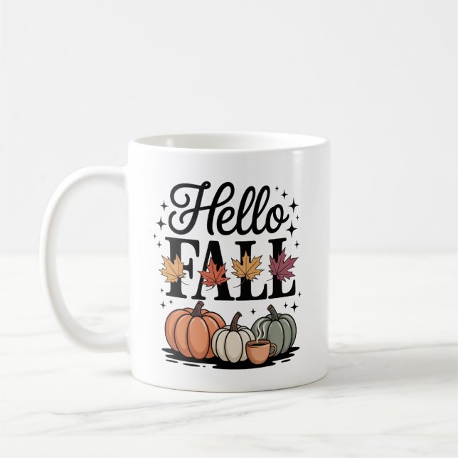 Mug Bonjour Automne Citrouille Automne (Gauche)