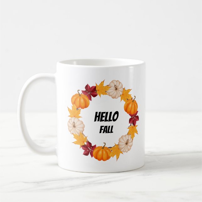 Mug Bonjour Automne Citrouille – Saison Automnal Cosy (Gauche)