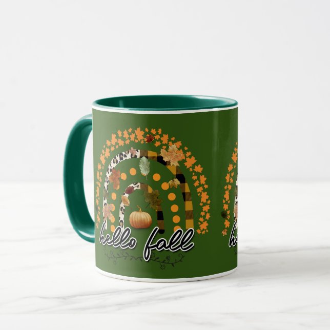 Mug Bonjour Automne Citrouille tendance (Devant gauche)