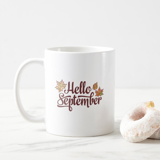 Mug Bonjour automne de septembre (Avec donut)