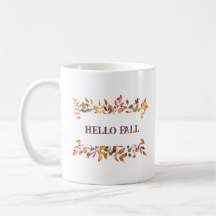 Mug Bonjour Automne Élégant Feuilles D'automne Ferme R