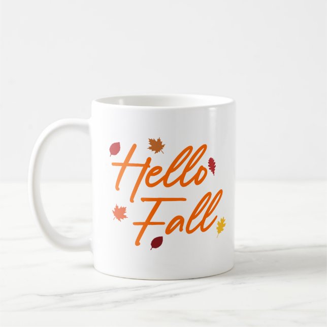 Mug Bonjour Automne Maple Feuille Foliing (Gauche)