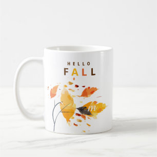Mug Bonjour Automne Premier Feuille aquarelle