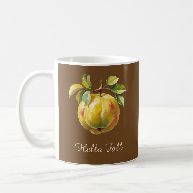 Mug Bonjour Automne Texte Personnalisé Automne Fruit D (Gauche)