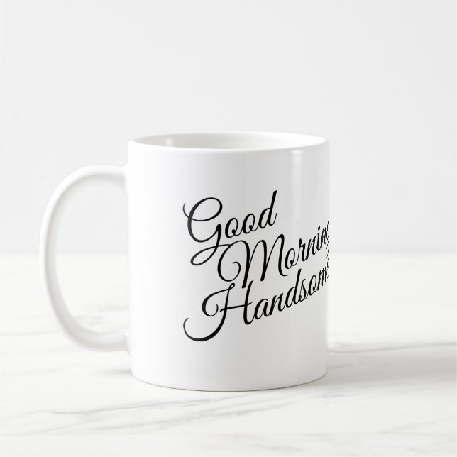 Mug Bonjour Beau Noir & Blanc (Gauche)