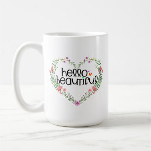Mug Bonjour Belle Fleurs d'Amour Saint Valentin