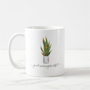 Mug Bonjour Belle   Plante en pot mignonne