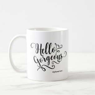 Mug BONJOUR BELLE Typographie Personnalisé Sur Mesure