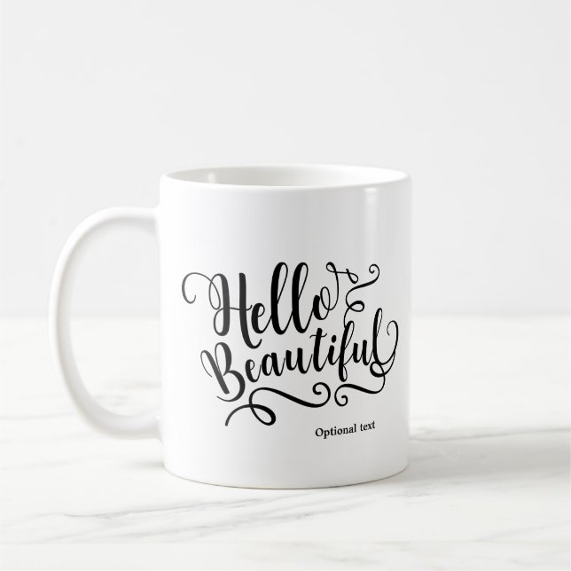 Mug BONJOUR BELLE Typographie Personnalisée Personnali (Gauche)