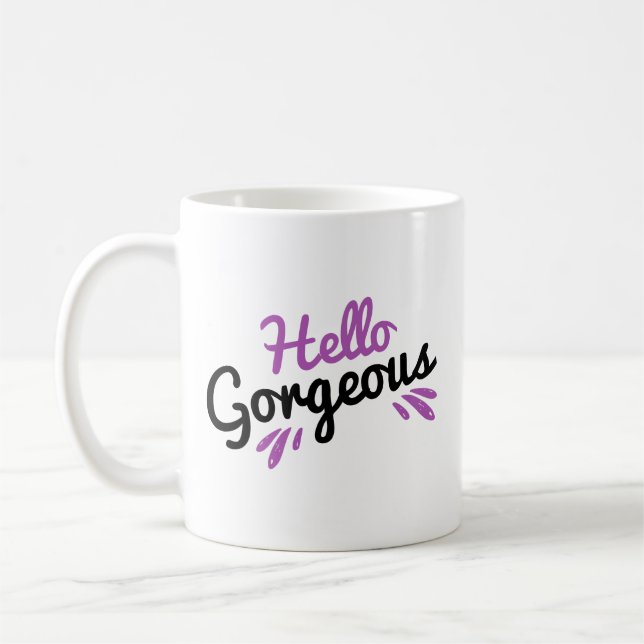 Mug Bonjour citation Girly magnifique de // (Gauche)