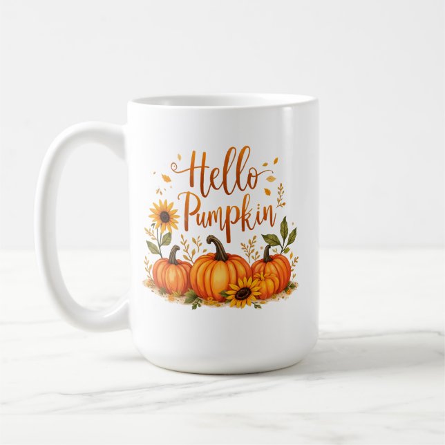 Mug Bonjour citrouille (Gauche)