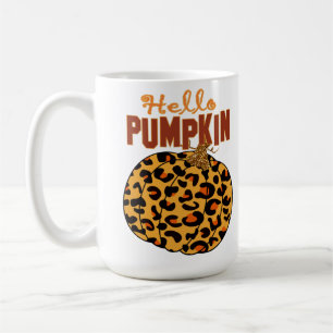 Mug Bonjour Citrouille - Automne Empreinte de léopard