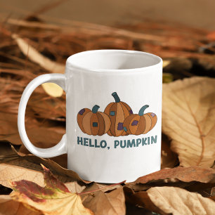 Mug Bonjour, Citrouille Automne Graphique
