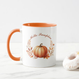 Mug Bonjour Citrouille Automne Texte Customisé
