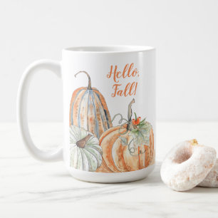 Mug Bonjour Citrouilles d'automne Aquarelle Automne