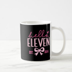 Mug Bonjour Eleven Est 2014 Coquette Rose Bow 11e nais
