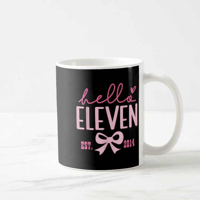 Mug Bonjour Eleven Est 2014 Coquette Rose Bow 11e nais (Droite)