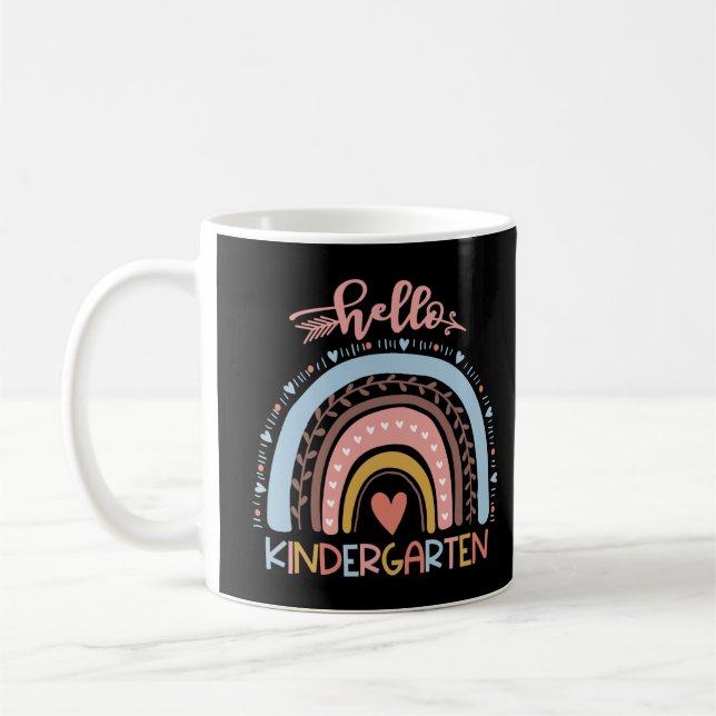Mug Bonjour Enseignant Maternelle Rainbow Premier Jour (Gauche)