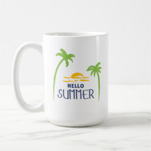 Mug Bonjour Été Soleil Et Palmiers