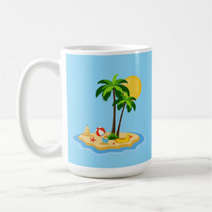 Mug Bonjour Été Soleil Rétro Cercle Vintage Plage
