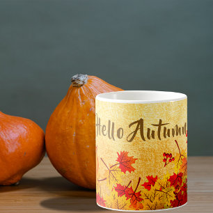 Mug Bonjour Feuilles d'automne sur l'ancien Arrière -