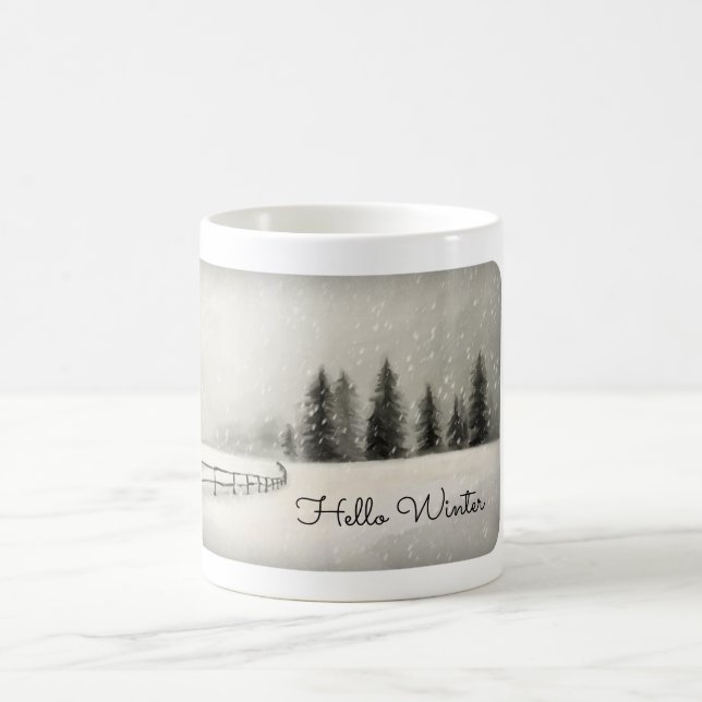 Mug Bonjour Forêt D'Hiver En Neige (Centre)