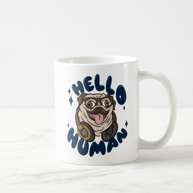 Mug Bonjour humain Chien mignon (Droite)