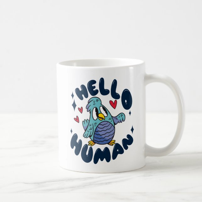Mug Bonjour humain oiseau mignon (Droite)
