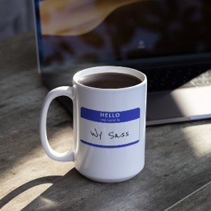 Mug Bonjour, je m'appelle Rude ou Funny personnalisabl
