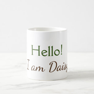 Mug Bonjour je suis Daisy ajouter nom texte simple min